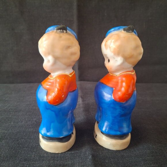 Vintage 1940s MIJ Made in Japan Ceramic Salt and Pepper Shakers Sailor Boys - Picture 5 of 8
